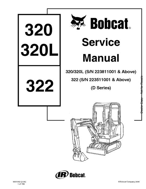 bobcat 320 320l compact excavator service repair manual|bobcat 320 excavator specs.